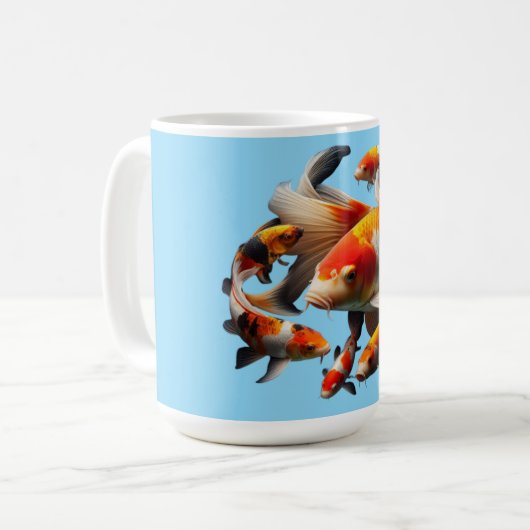 Mug Elegant Koi Fish on Black – High Quality Centered (Devant gauche)