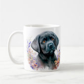 Mug Élégant Labrador Retriever Floral Puppy Chien (Gauche)
