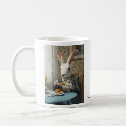 Mug Elégant lapin à l'heure du thé (Gauche)