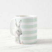 Mug Elégant lapin de Pâques rayé (Devant gauche)