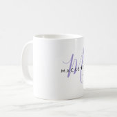 Mug Élégant Lavande Moderne Monogramme de script (Devant gauche)