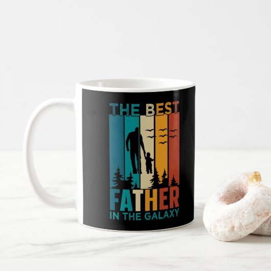 Mug Elégant Le meilleur Père dans la Galaxie (Avec donut)