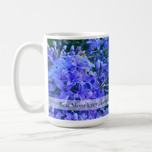 Mug Élégant lilas bleu violet personnalisez (Gauche)