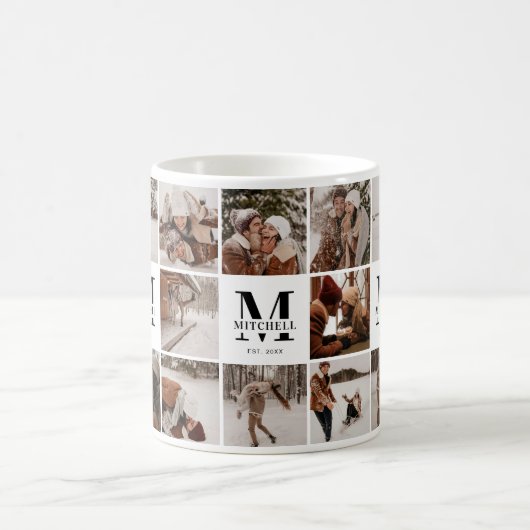 Mug Élégant logiciel de collage photo multiple moderne (Centre)