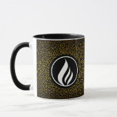 Mug Élégant logo personnalisé points dorés noir (Gauche)