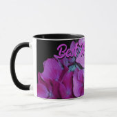 Mug Élégant magenta mauve hydrangée florale (Gauche)