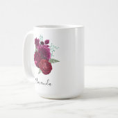 Mug Elegant Magenta Rose Floral Bouquet (Devant gauche)