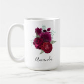 Mug Elegant Magenta Rose Floral Bouquet (Gauche)
