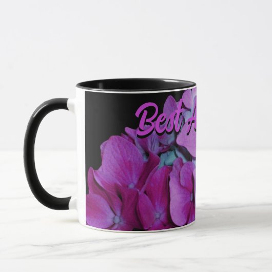 Mug Elégant magenta turquoise hydrangeas meilleure tan (Gauche)