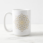 Mug Elégant Mandala d'or et blanc (Gauche)