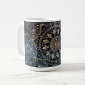Mug Elégant Mandala Gold Blue Galaxy (Devant gauche)