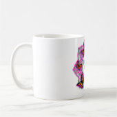 Mug Elégant mandala rose ohm papillon violet rose (Gauche)