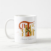 Mug Elegant Manuscript Thanks Autumn Fall Foliage (Gauche)