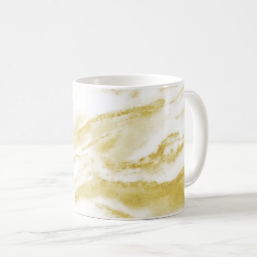 Mug Elégant marbre à huile d'or (Devant droit)