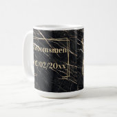 Mug Élégant : Marbre d'or (Devant gauche)