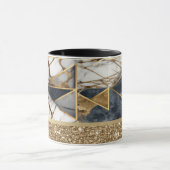 Mug Élégant Marbre géométrique noir or élégant (Centre)