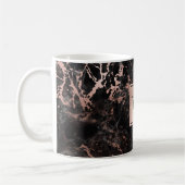 Mug Élégant Marbre Noir Monogramme Or Rose (Gauche)