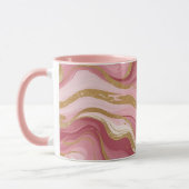 Mug Elégant marbre rose et or (Gauche)