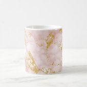 Mug Elégant marbre rose Monogramme Parties scintillant (Centre)