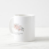 Mug Élégant mariage aquarelle florale rose pâle (Devant gauche)