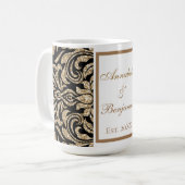 Mug Élégant Mariage de Parties scintillant White and G (Devant gauche)