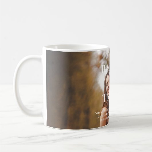 Mug Élégant Mariage de script gris blanc simple (Gauche)
