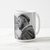 Mug Élégant Mariage de script gris blanc simple (Devant droit)