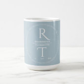 Mug Élégant Mariage de script gris blanc simple (Centre)
