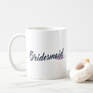 Mug Élégant Mariage Demoiselle d'Honneur Calligraphie