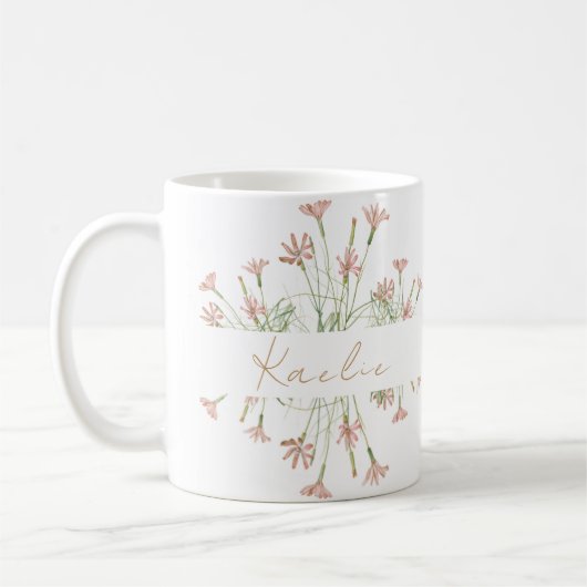 Mug Élégant Mariage Fleur Sauvage Charme (Gauche)