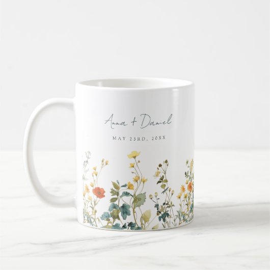 Mug Elégant mariage Fleur sauvage Faveur (Gauche)