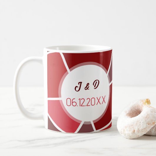 Mug Élégant Mariage géométrique (Avec donut)