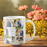 Mug Élégant mariage marié marié couple photo Collage<br><div class="desc">Cette belle tasse à bretelles mariée présente un agencement élégant de 6 photos mariages sur un arrière - plan blanc avec les noms,  l'emplacement et la date du couple marié. Un merveilleux cadeau photo commémoratif pour votre femme ou votre mari à trésor éternel.</div>