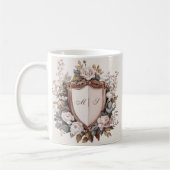 Mug Élégant Mariage Rococo Initiales (Gauche)