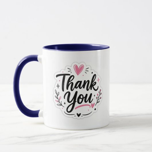 Mug Élégant Merci | Beau Cadeau d'Appréciation (Gauche)