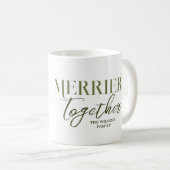 Mug Elégant Merrier Ensemble Vert Feuilles Thème (Devant droit)