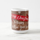 Mug Elegant Merry Christmas Script White Snowflakes (Centre)
