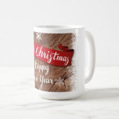 Mug Elegant Merry Christmas Script White Snowflakes (Devant droit)