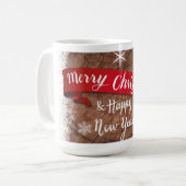 Mug Elegant Merry Christmas Script White Snowflakes (Devant gauche)