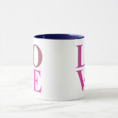 Mug Élégant, mignon Carré d'AMOUR dans les tons rose (Centre)