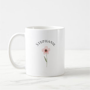 Mug Élégant Mignon Sophistiqué Romantique Floral Nommé