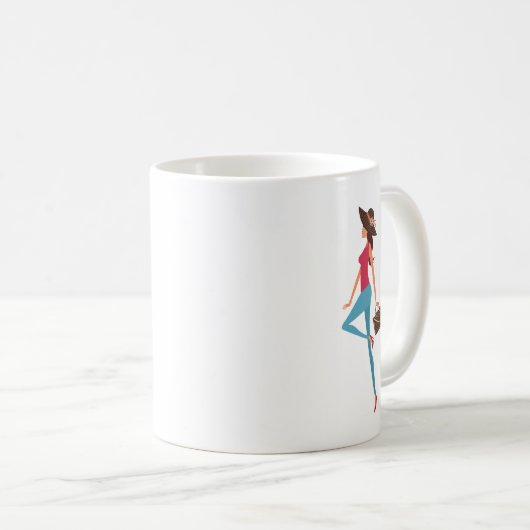 Mug Elégant, Mignonne, Élégant, Fille Sassy, Rose Pers (Devant droit)