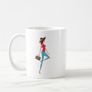 Mug Elégant, Mignonne, Élégant, Fille Sassy, Rose Pers