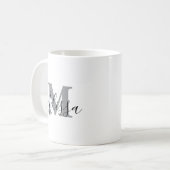 Mug Elegant Minimalist Black and White Chic Custom (Devant gauche)