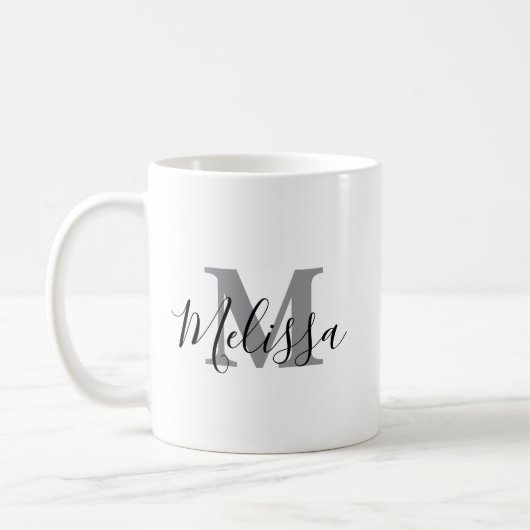 Mug Elegant Minimalist Black and White Chic Custom (Gauche)