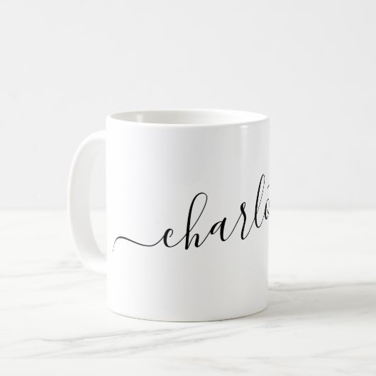 Mug Elegant Minimalist Script Modern Name Personalized (Devant gauche)