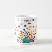 Mug Élégant minimaliste coloré Rainbow Heart Design C (Centre)