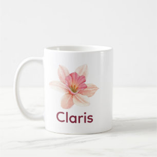 Mug Élégant minimaliste Floral Beau Nom Lily Rose