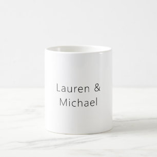 Mug Élégant minimaliste mariage noir blanc clair