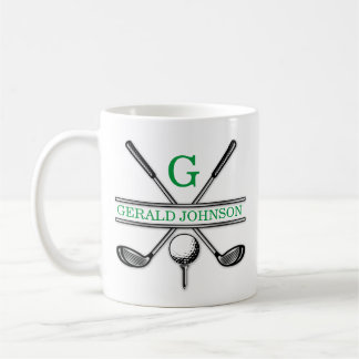 Mug Élégant Minimaliste Monogramme de Golf personnalis